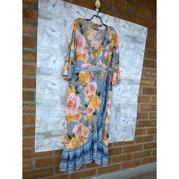 Farm Rio for Anthropologie Camila Wrap Maxi Dress size small - Picture 4 of 9